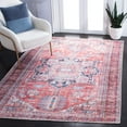 thumbnail image 5 of SAFAVIEH Serapi Doncho Traditional Machine Washable Area Rug, Red/Navy, 4' x 6', 5 of 16