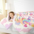 thumbnail image 4 of Manfei Cartoon Unicorn Bedding Comforter Set 2pcs for Kids Children,Kawaii Colorful Rainbow Twin Comforter Sets Microfiber,Cute Love Heart Breathable Bedding Set,Ultra Soft Home Decor,Reversible, 4 of 8