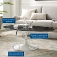 thumbnail image 5 of Coffee Table, Oval, Black White, Artificial Marble, Metal Steel, Modern Contemporary Mid-Century, Living Lounge Cafe Room Hotel Lobby Hospitality, 5 of 6
