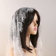 thumbnail image 4 of Women's Triangle Lace Scarf Sheer Shawl Wrap Latin Dance Head Scarf Evening Outfit Accessory, 4 of 5