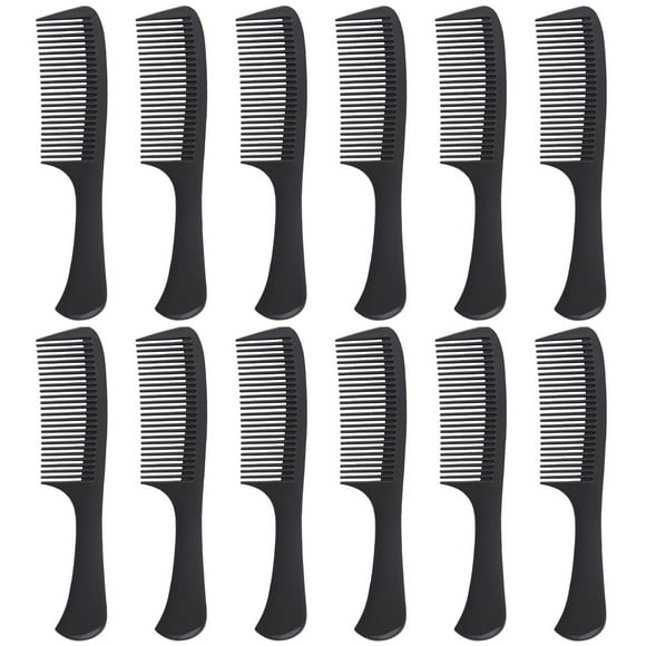 Peine desenredante de dientes anchos para cabello rizado, largo y húmedo, reduce la caída del cabello y la caspa, adecuado para peinado y cuidado profesional (12 piezas)