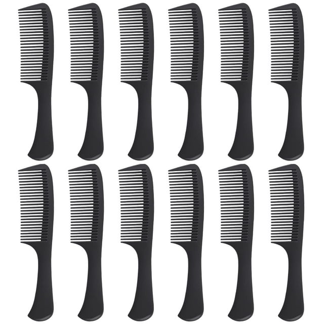 Peine desenredante de dientes anchos para cabello rizado, largo y húmedo, reduce la caída del cabello y la caspa, adecuado para peinado y cuidado profesional (12 piezas)