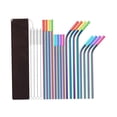 thumbnail image 1 of 16 Uds pajitas reutilizables, pajitas de Metal para beber, pajitas reutilizables de acero inoxidable de viaje largo para cócteles, tienda de batidos, color, 1 of 8