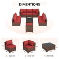 thumbnail image 6 of Poteban Patio Furniture Sets, Modular Rattan Outdoor Patio Sectional Furniture Sofa Set, Wicker Patio Conversation Set for Backyard,9PCS, 6 of 8