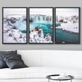 thumbnail image 2 of wall26 Framed Canvas Print Wall Art Set Arctic Winter Snow Waterfall Lake Nature Wilderness Photography Realism Rustic Landscape Colorful Cool for Living Room, Bedroom, Office - 16"x24"x3 B, 2 of 5