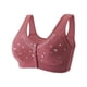 thumbnail image 3 of Sujetador sin aro Chaleco de talla grande Ropa interior cómoda Sujetador de encaje para mujeres de mediana edad y mayores Hebilla de apertura frontal ultrafina para madres, 3 of 4