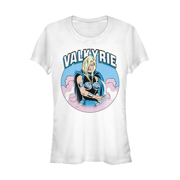 Junior's Marvel Valkyrie Cartoon Graphic Tee White Small