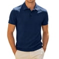 thumbnail image 5 of XINXIAOO Mens Classic Fit Polo Shirt Short Sleeve Casual Breathable Comfortable Navy Shirt for Daily Wear, Size S-7XL, 5 of 5