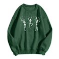Hoodie Women's Hoodless Skull Print Shirts Cardigan Cat Sweaters for Women Green L