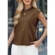 thumbnail image 4 of Camiseta Sin Mangas Informal de Verano para Mujer Color Café S, 4 of 5