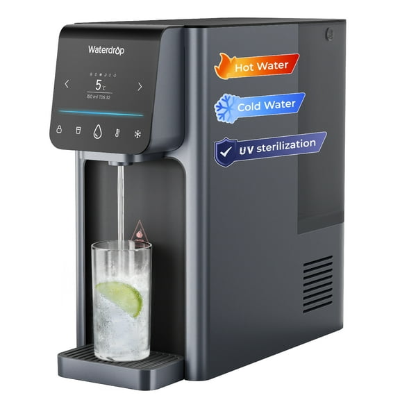 [ Hot and Cold ] Waterdrop WD-A1 Countertop Reverse Osmosis System, NSF/ANSI 58 & 372 Certified, 7 Stage Filtration, Hot Cold Water Dispenser, RO System with 6 Temperature & 5 Volume Options