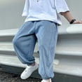 thumbnail image 4 of Favoffer Boys Casual Denim Pants Tencel Solid Color Thin Anti Mosquito Elastic Waist Straight Leg Jeans Summer Running Beach Leisure Trip Wear 5-15Y, 4 of 8