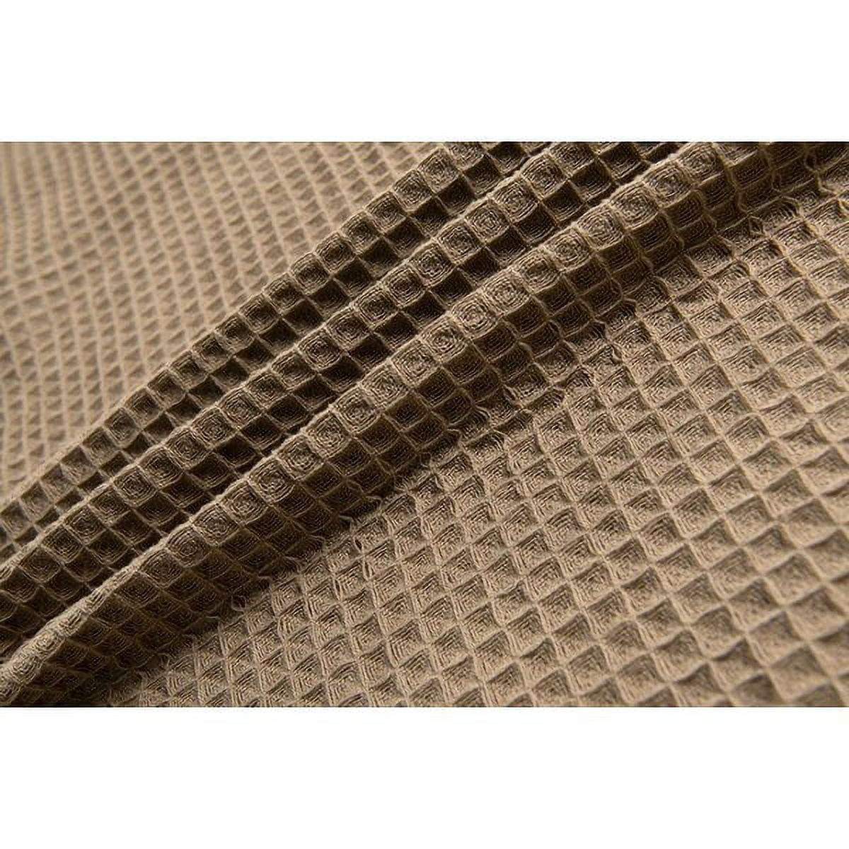 Dainty Home Imperial Cotton Textured Waffle Shower Curtain, 70 x 72, Coffee Brown
