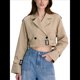 thumbnail image 3 of Chaqueta Corta de Ciclismo para Mujer, Gabardina Informal Cruzada con Cinturón Caqui S, 3 of 10