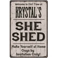 thumbnail image 1 of KRYSTAL'S She Shed signGift Lady Cave Gift 8x12 Metal Sign 108120082416, 1 of 1
