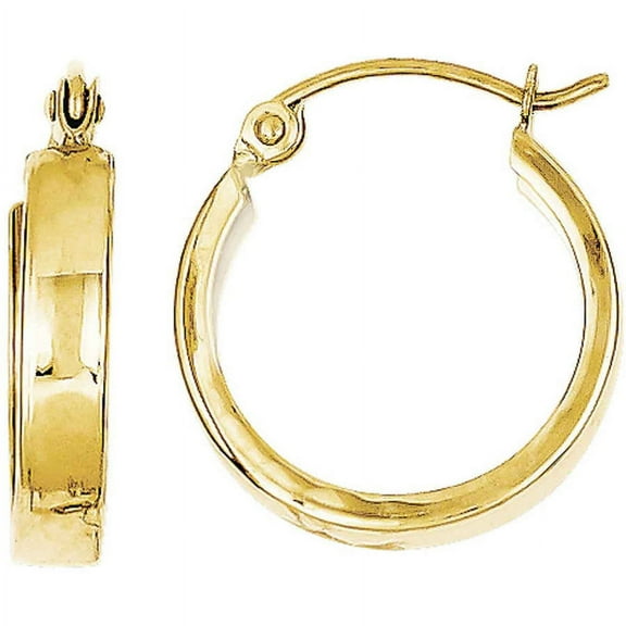 Primal Gold 10 Karat Yellow Gold Square Tube Hoop Earrings