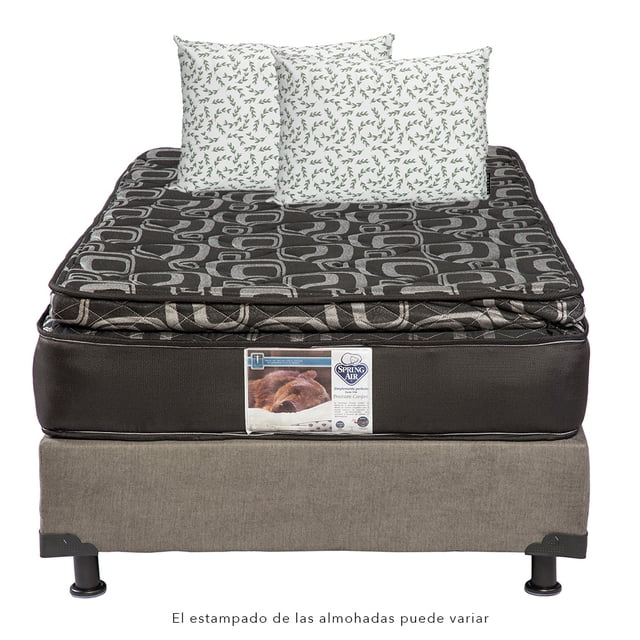 Colchón Queen Size + Box Bless + Almohadas 2-Pack Spring Air Dicasa Morgan 2.0