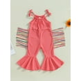thumbnail image 2 of Bagilaanoe Toddler Baby Girl Jumpsuit Sleeveless Tassel Romper Overalls 12M 18M 24M 3T 4T 5T Kids Long Flare Pants Summer Outfits, 2 of 9