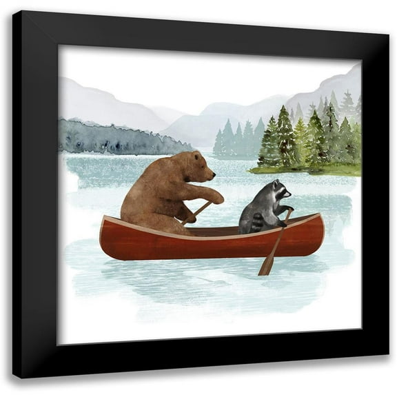 Barnes, Victoria 12x12 Black Modern Framed Museum Art Print Titled - Canoe Trip I