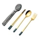 thumbnail image 1 of Juego de vajilla de acero inoxidable de 3 piezas, cubiertos para acampar, juegos de viaje, palillos, tenedores, cucharas, estuche para cubiertos, vajilla verde, 1 of 7