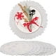 thumbnail image 1 of Felputo de mesa de PVC para copos de nieve de Navidad | Redondo 14,9 pulgadas x 14,9 pulgadas | Mantel individual impermeable resistente al calor | Rojo Plata Oro | Decoración navideña resistente a, 1 of 6
