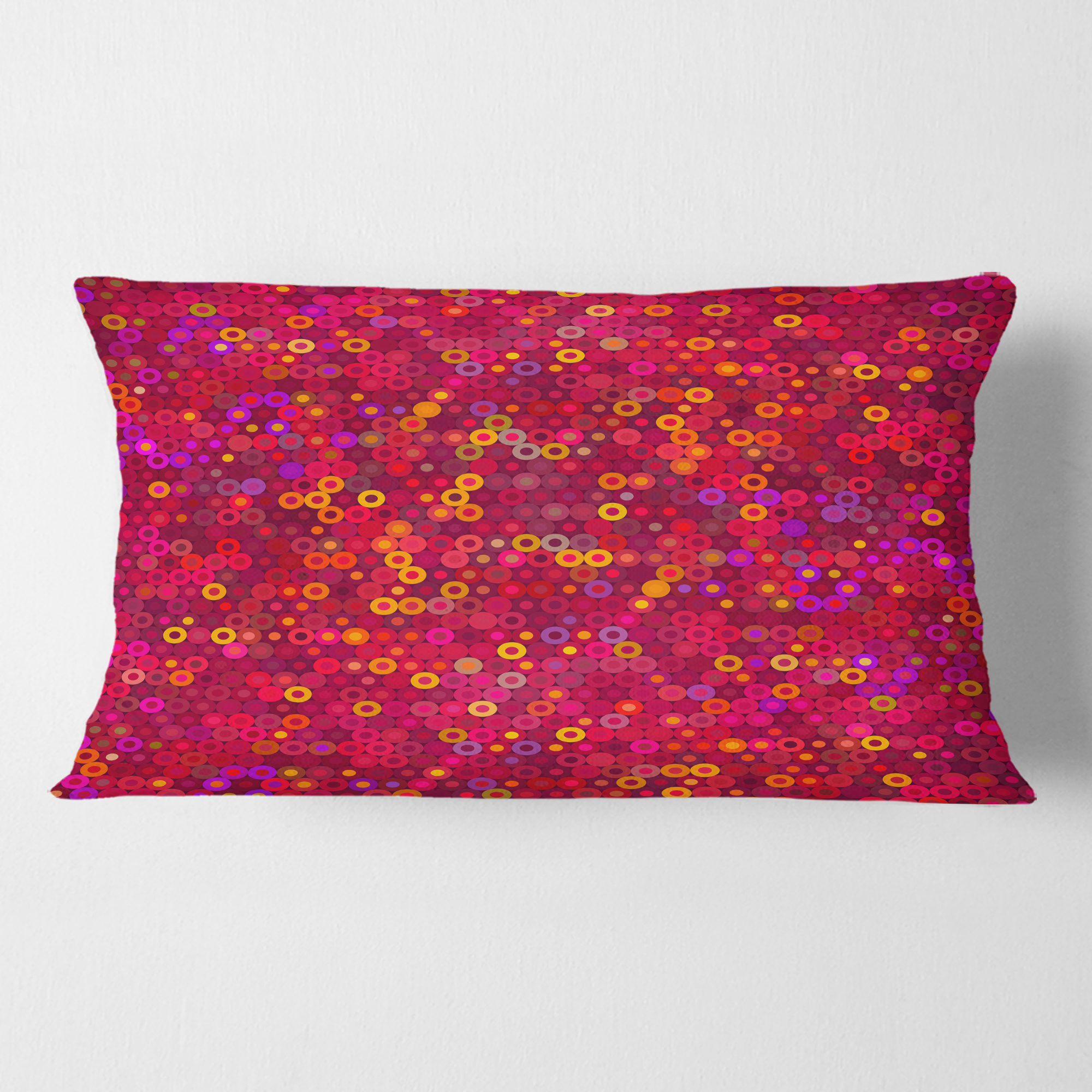 Designart Circular Retro Design III' Mid-Century Modern Throw Pillow - 12x20