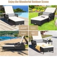 thumbnail image 5 of Patio Chaise Lounge Chair Outdoor Rattan Wicker Recliner with Thick Cushion, Lumbar Pillow, Adjustable Backrest for Garden Porch Lawn Poolside, 5 of 9