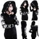 thumbnail image 2 of Cárdigan para mujer Chaqueta punk gótica suelta Cárdigan con capucha de manga larga Cremallera Abrigo negro Odeerbi  ODB-3, 2 of 9