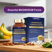 12-in-1 High Absorption Multi Source Magnesium Complex 700mg Capsules, Daily Multi Mineral Nutrient Blend for Adult & Senior Holistic Wellness, 120 Count
