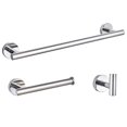 thumbnail image 1 of 3-pack Bathroom Set Brushed Silver Wall Mounted, Robe Hook, Wall Toilet Paper Holder, Towel Ring, Towel Bar 16,bathroom Accessories, Towel Rack, 304 S, 1 of 5