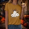 thumbnail image 6 of enyan Fall T-Shirts Cute Ghost Pumpkin Graphic Autumn Graphic Tees Thanksgiving Tops Halloween Autumn Shirts for Women Yellow,S, 6 of 7