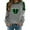 Gray, variant on Nfurl St Patricks Day Shirts Women Plus Size Long Sleeve Crewneck Heart Shamrock Graphic Tee Funny Irish Shamrock St Patty's Day Tshirts White XXXXL