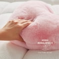 thumbnail image 4 of Heart Pillow, Pink Heart Pillows, Love Pillow Gifts, 14X17 Inch Large Heart Shaped Pillows, Faux Rabbit Fur Coquette Room Decor Throw Pillows, Living, Bedroom, Indoor Outdoor, 4 of 9