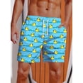 thumbnail image 4 of Pantalones cortos con estampado de pato amarillo hawaiano para hombre, bañadores para hombre, cintura elástica, estampado 3D, degradado, transpirables, ropa de calle corta de poliéster, 4 of 4