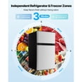 thumbnail image 4 of KFFKFF Mini-Frigo avec Congélateur, 3,2 Pi3, Réfrigérateur Compact à Deux Portes, Température Réglable, Tablette, Petit Frigo Écoénergétique, Porte Réversible, Faible Bruit, 4 of 9