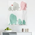 thumbnail image 1 of Cartoon Tapestry, Family Love Theme Elephants Mother's Day Theme, Fabric Wall Hanging Decor for Bedroom Living Room Dorm, 5 Sizes, Pale Pink Seafoam Grey, by Ambesonne, 1 of 1