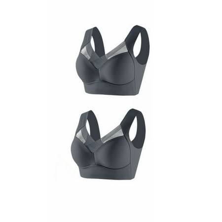 WTXUE Women Bras | Bras for Women Wirefree Womens Large Strapless Lace Tank Top Thin Adjustable Bra Breathable Underwear for Women | Womens Bra  Pack of 2/3 Gray XXL