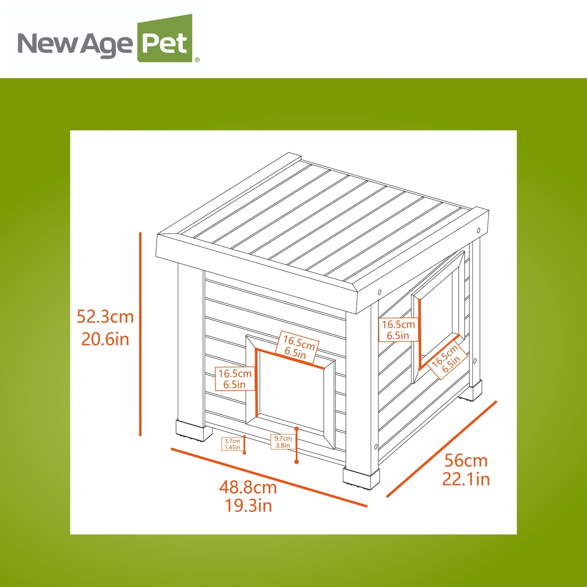 New Age Pet ECOFLEX Albany Outdoor Cat House, Weather-resistant, Dual Door Flaps
