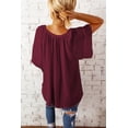 thumbnail image 3 of Chiffon Summer Top for WomenCasual Ruffled V Neck Blouse Short Sleeve Office Work Elegant Shirt Vintage Basic Tops, 3 of 3