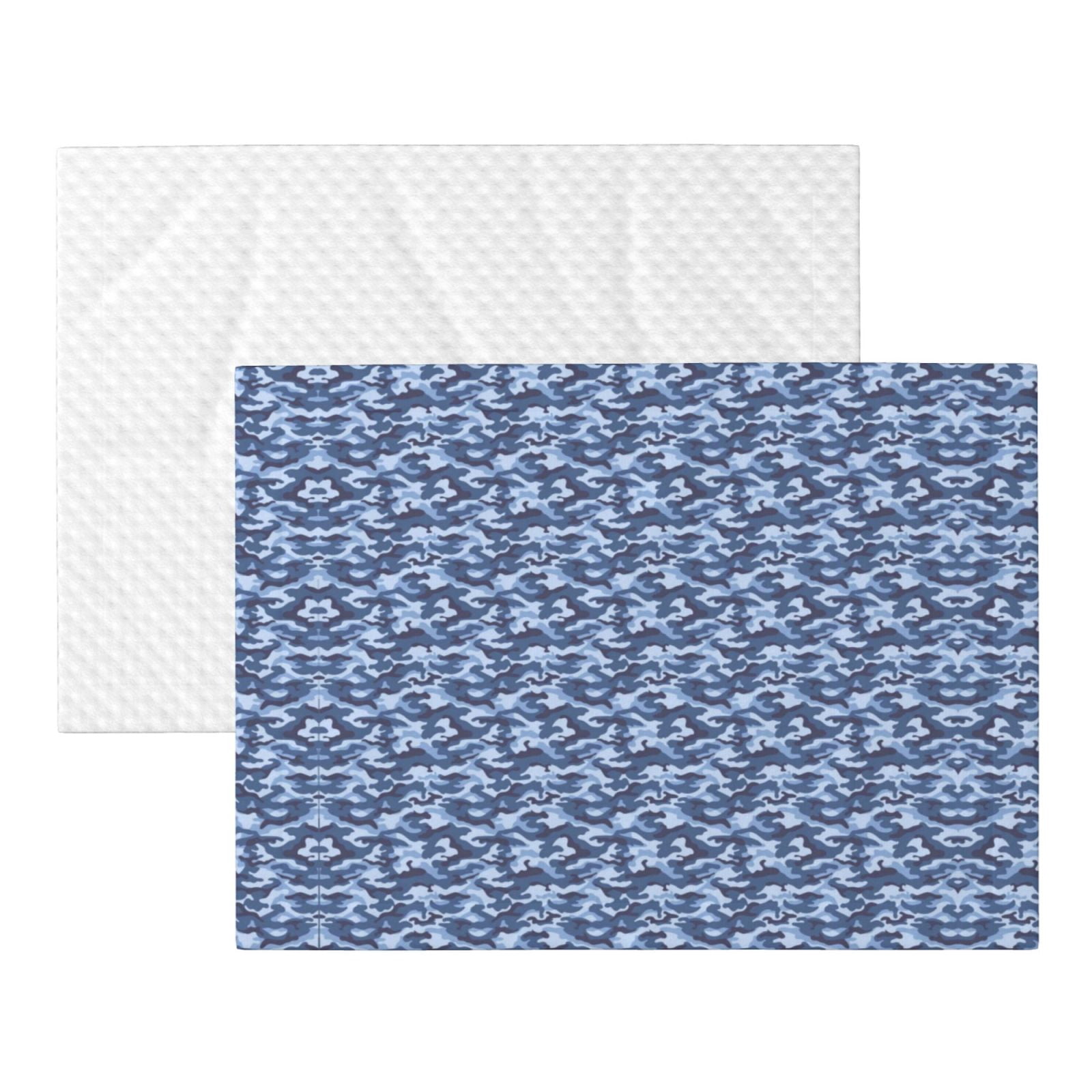 Flannel Throw Dog Blanket Navy Digital Blue Camouflage Soft Warm Print Pet Blankets for Small Dog Cat Puppy