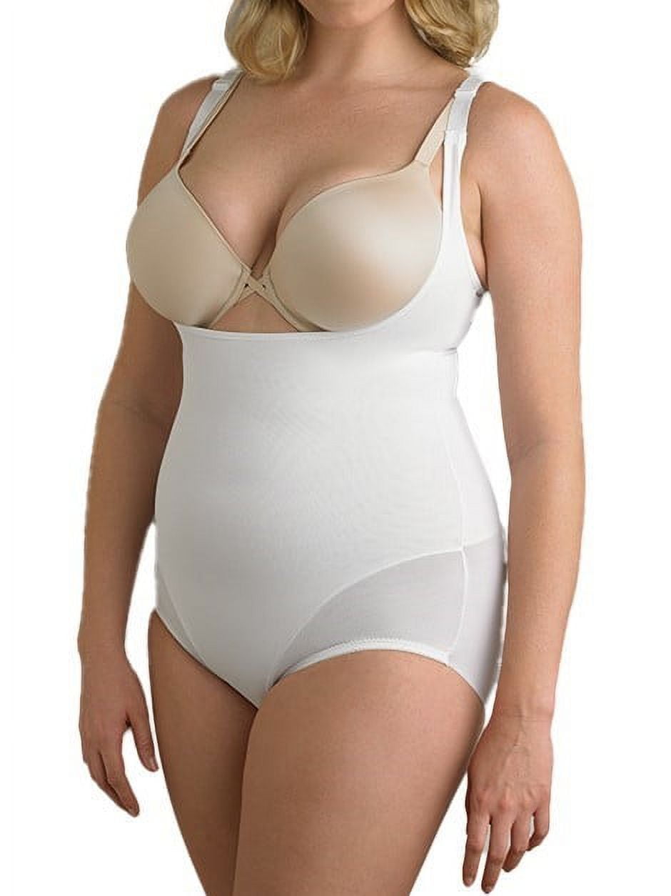 Cupid Women's Plus Size Extra Firm Control Back Magic Open-Bust Shaping  Bodysuit Shapewear 