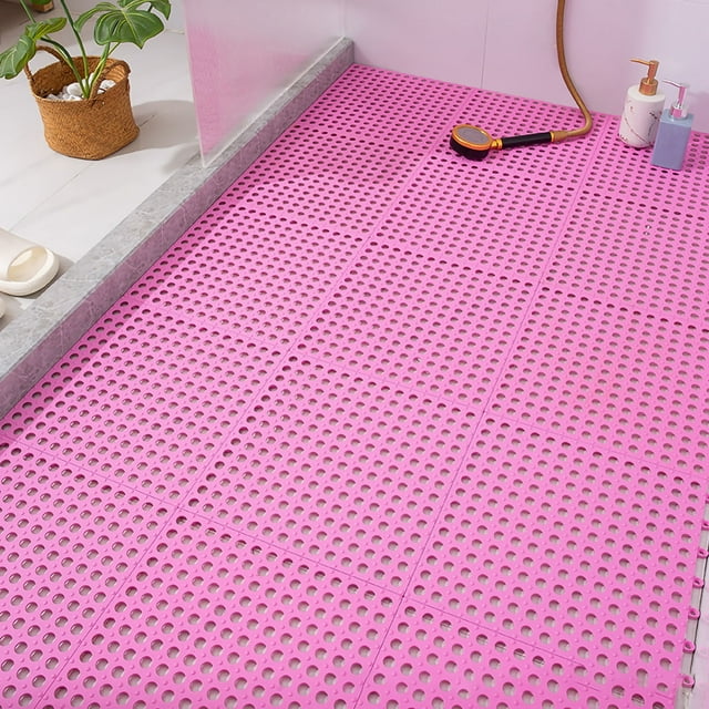 Alfombrillas con ventosa, 10 Uds. Alfombrilla de baño de mosaico antideslizante para suelo con ventosa, alfombrillas de plástico diseñadas con precisión