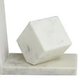 thumbnail image 4 of CosmoLiving by Cosmopolitan 6" Cube Geometric 10 lbs White Marble Bookends (Set of 2), 4 of 7