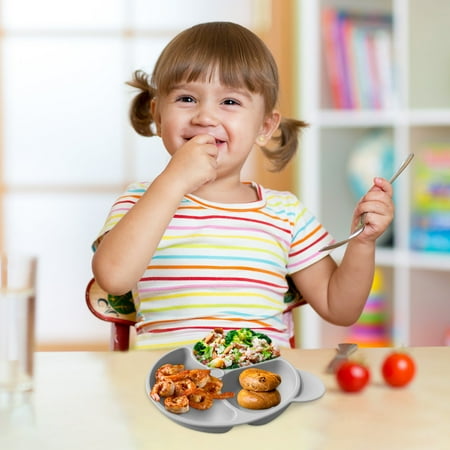 

Efsteb Bowls Clearance Children s one Divided Food Supplement Suction Cup Bowl Tableware Silicone Dinner Plate All in