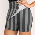 thumbnail image 4 of Black And Gray Vertical Stripes Women's Shorts Non-Slip Single Pocket A-line Trouser Skirt Summer Shorts Casual Shorts for Women, 4 of 7