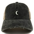 thumbnail image 1 of Trendy Apparel Shop Crescent Moon Embroidered Frayed Bill Trucker Mesh Back Cap - Kelly, 1 of 2