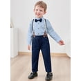 thumbnail image 5 of Toddler Baby Boy Clothes Suit 12M-5T 4Pcs Formal Dress Shirt Suspender Pants Bowtie Wedding Outfit, 5 of 13