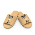 thumbnail image 2 of POLERO Cat Print Open Toe House Slippers for Women Men Soft Cotton Indoor Shoes Memory Foam Slip On Bedroom Slippers, Size 6-7, 2 of 7
