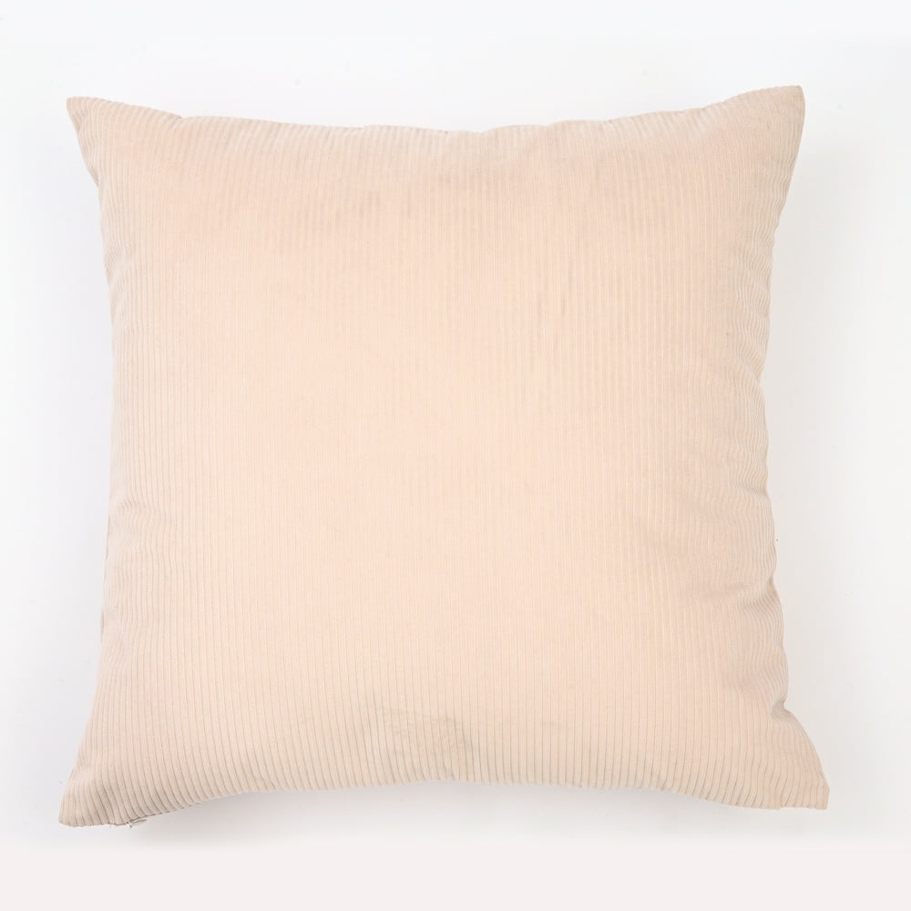 Solid Ribbed Textured Pillow 18x18 Cream