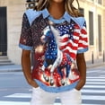 thumbnail image 5 of Levmjia Womens Top Summer Casual T Shirt Printed Short Sleeve Round Neck Polyester Blouse Independent Day Fashion Loose Fit Comfortable Daily Wear, 5 of 7